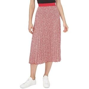 Vince Camuto Skirt Women XXL Red Midi Pleated Flowy Office Career Church NEW $79
